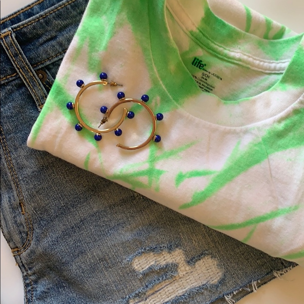 Vintage green/white tie dyed tee